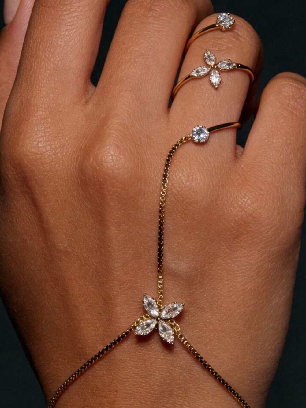Gold Crystal Hand Chain #2766